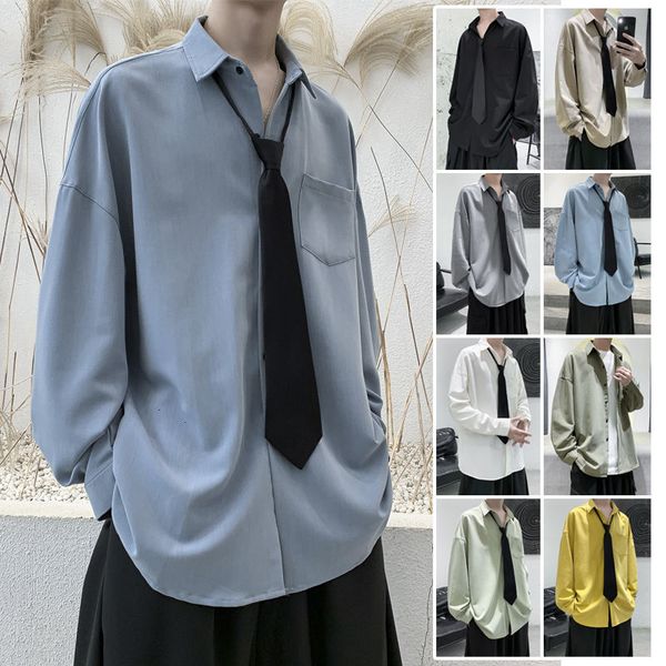 men's casual shirts send tie new fashion trend long sleeve hawaiian loose solid color streetwear camisa masculina -2xl tbeq, White;black
men's casual shirts send tie new fashion trend long sleeve hawaiian loose solid color streetwear camisa masculina -2xl tbeq, White;black