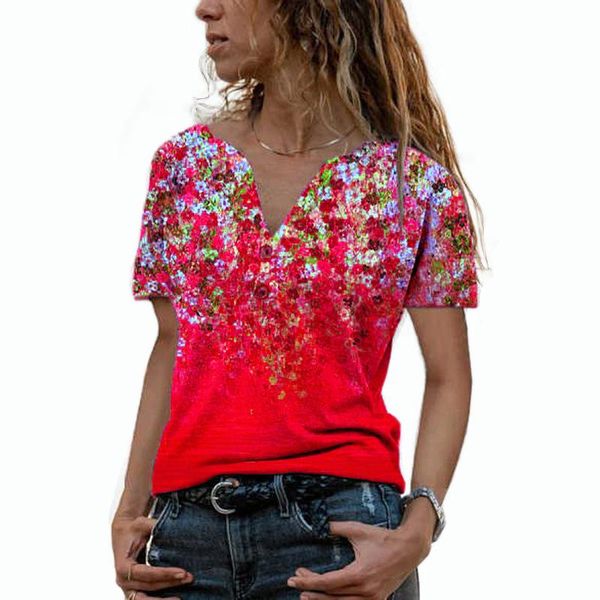 women's t-shirt women button floral print loose t-shirts summer female v neck short sleeve streetwear tee wdc7962, White
women's t-shirt women button floral print loose t-shirts summer female v neck short sleeve streetwear tee wdc7962, White
