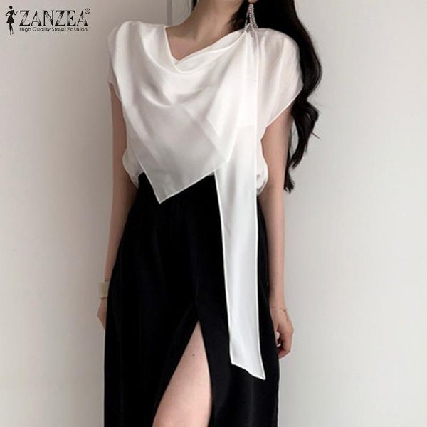 women's blouses & shirts zanzea irregular women blouse 2021 summer elegant office lady casual solid loose tunic short sleeve blusa plus, White
women's blouses & shirts zanzea irregular women blouse 2021 summer elegant office lady casual solid loose tunic short sleeve blusa plus, White