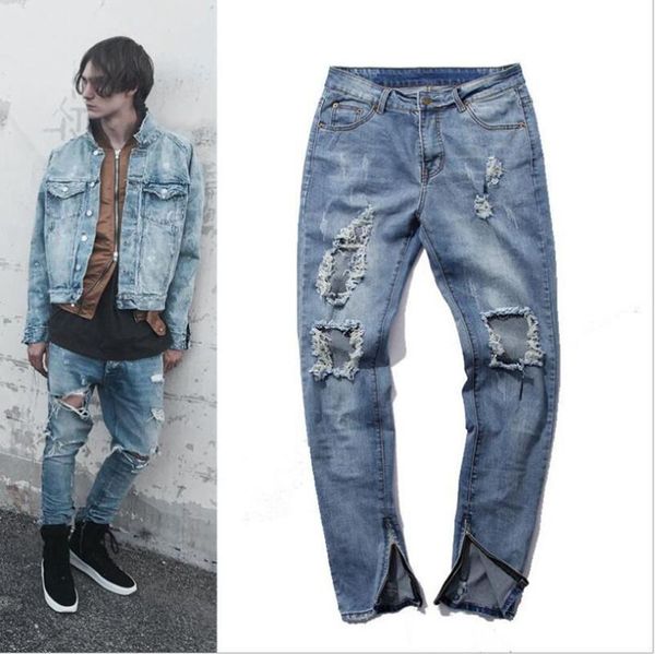 men's jeans american washed denim pants skinny ripped men holes cowboy streetwear menswear slim cuff zipper, Blue
men's jeans american washed denim pants skinny ripped men holes cowboy streetwear menswear slim cuff zipper, Blue