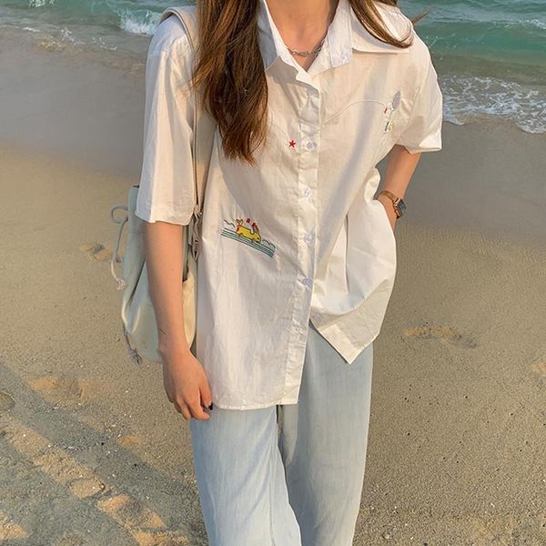 women's blouses & shirts korean style cartoon embroidery short sleeve blouse women white loose summer girls outwear 2021(f4302)
women's blouses & shirts korean style cartoon embroidery short sleeve blouse women white loose summer girls outwear 2021(f4302)