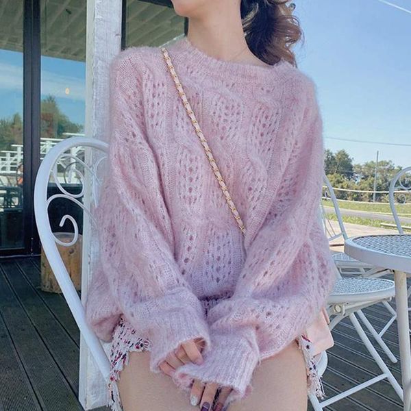 women's sweaters hollow out o-neck knitted pullovers fuzzy lazy casual korean loose elegant long sleeve sweater autumn winter harajuku, White;black
women's sweaters hollow out o-neck knitted pullovers fuzzy lazy casual korean loose elegant long sleeve sweater autumn winter harajuku, White;black