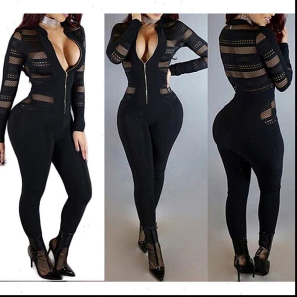 black womens jumpsuits bodycon jumpsuit romper long sleeve bodysuit women zipper v neck elegant full length polyester, Black;white
black womens jumpsuits bodycon jumpsuit romper long sleeve bodysuit women zipper v neck elegant full length polyester, Black;white