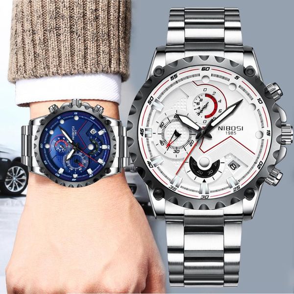 wristwatches nibosi sport stainless steel leather men's watch casual waterproof chronograph luminous calendar wristwatch relogio masculi, Slivery;brown
wristwatches nibosi sport stainless steel leather men's watch casual waterproof chronograph luminous calendar wristwatch relogio masculi, Slivery;brown
