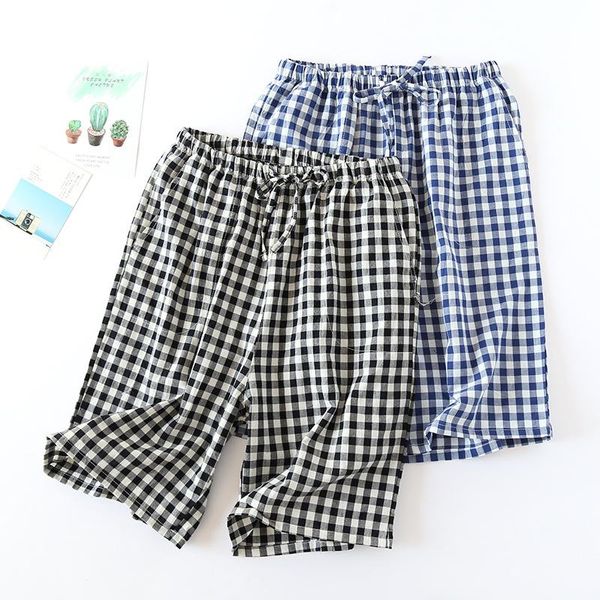 men's sleepwear cotton home pants gauze pajamas shorts loose sand casual sleep bottoms elastic band lounge wear fashion plaid boxers me, Black;brown
men's sleepwear cotton home pants gauze pajamas shorts loose sand casual sleep bottoms elastic band lounge wear fashion plaid boxers me, Black;brown