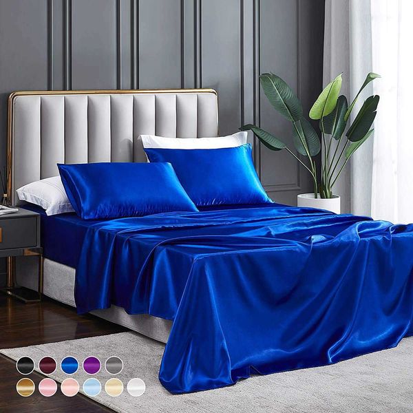 imitation silk four piece set home textile home decoration bedding sheet fitted sheet pillow case
imitation silk four piece set home textile home decoration bedding sheet fitted sheet pillow case