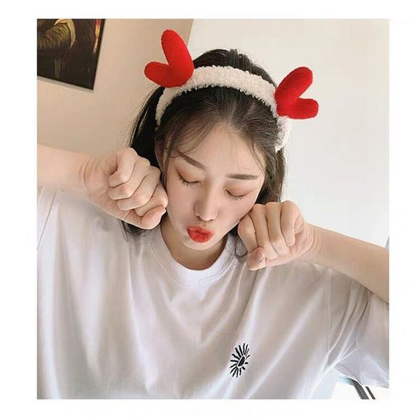 lamb hair hoop cute antlers christmas ins plush accessories1