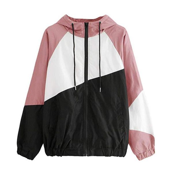 women's jackets zipper up womens hoodies autumn winter long-sleeved hooded sweatshirts stitching contrast color windbreaker coat sudade, Black;brown
women's jackets zipper up womens hoodies autumn winter long-sleeved hooded sweatshirts stitching contrast color windbreaker coat sudade, Black;brown