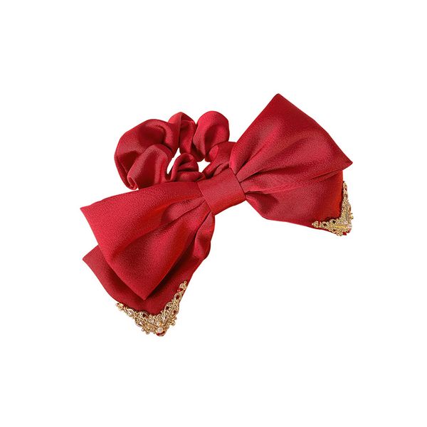 luxury silk bowknot hair rubber bands for women black red and green colors pony tail holders, Pink
luxury silk bowknot hair rubber bands for women black red and green colors pony tail holders, Pink