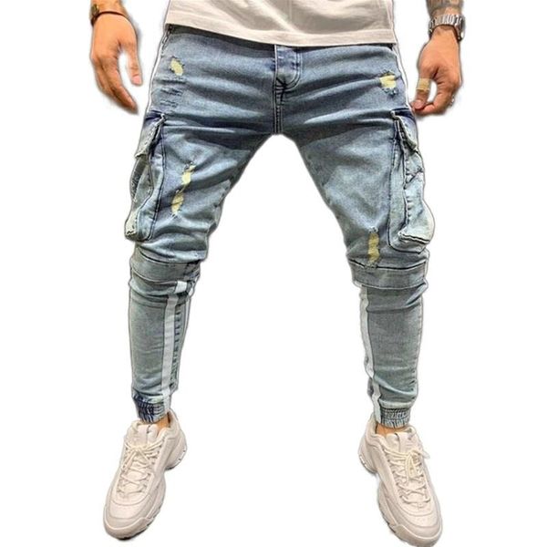 men's jeans shzq mens striped safari style brand black skinny ripped destroyed stretch slim multi-pocket pants with holes men, Blue
men's jeans shzq mens striped safari style brand black skinny ripped destroyed stretch slim multi-pocket pants with holes men, Blue