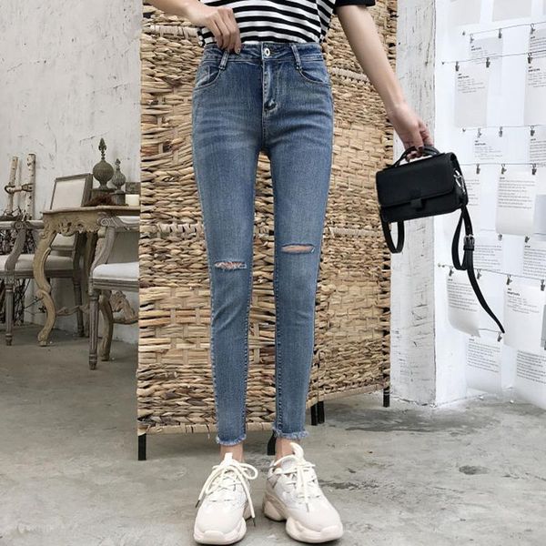 women's jeans 2021 small feet ladies high stretch slim slimming waist denim trousers pocket hole students large size hip raise, Blue
women's jeans 2021 small feet ladies high stretch slim slimming waist denim trousers pocket hole students large size hip raise, Blue