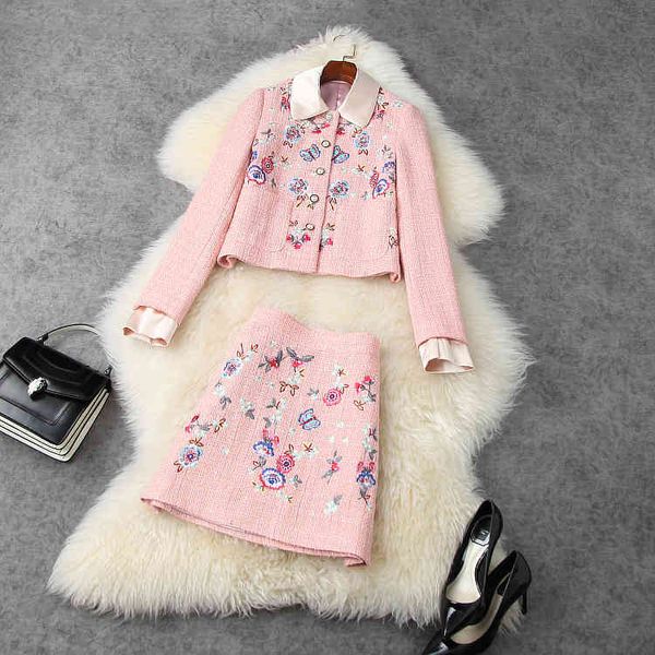 two piece dress european and american women's wear winter style long-sleeved embroidered coat skirts fashionable tweed pink suit nvb3, White
two piece dress european and american women's wear winter style long-sleeved embroidered coat skirts fashionable tweed pink suit nvb3, White