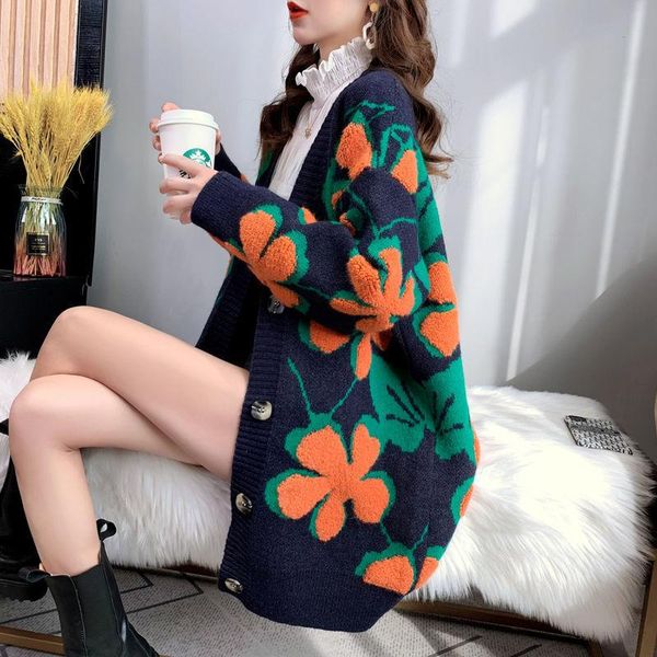 women's knits & tees retro flower sweater jacket 2021 spring and autumn fashion knitted casual top, White
women's knits & tees retro flower sweater jacket 2021 spring and autumn fashion knitted casual top, White