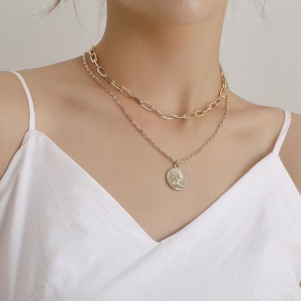 chains 2021 fashion multi-layer lock portrait pendant necklace for women vintage gold color chain choker design jewelry, Silver
chains 2021 fashion multi-layer lock portrait pendant necklace for women vintage gold color chain choker design jewelry, Silver