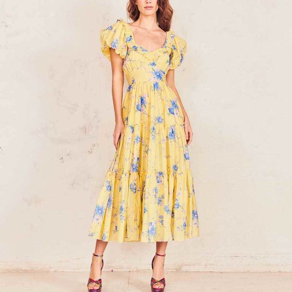 inspired ruffle trim yellow floral party dress puffed sleeves long dresses for women shirred bodice cute summer dress 210412, Black;gray
inspired ruffle trim yellow floral party dress puffed sleeves long dresses for women shirred bodice cute summer dress 210412, Black;gray