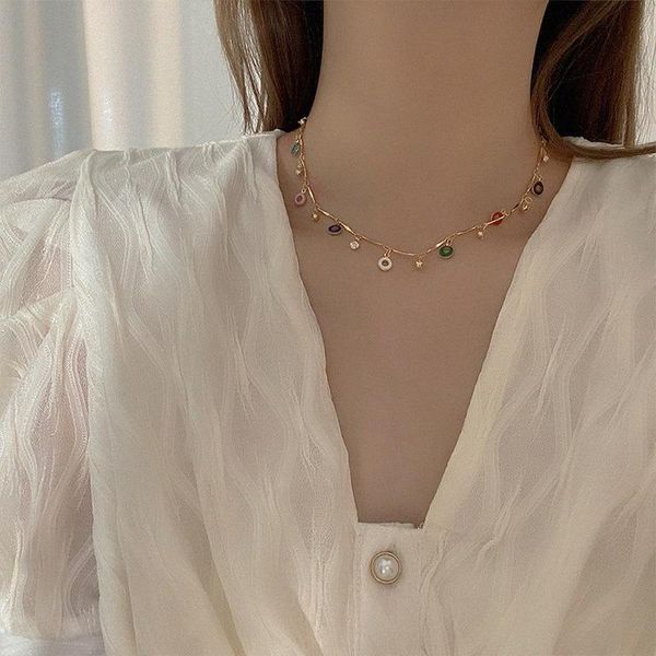chokers korean fashion vintage gold plated chain choker necklace zircon tassel pendant clavicle 2021 trendy party jewelry, Golden;silver
chokers korean fashion vintage gold plated chain choker necklace zircon tassel pendant clavicle 2021 trendy party jewelry, Golden;silver