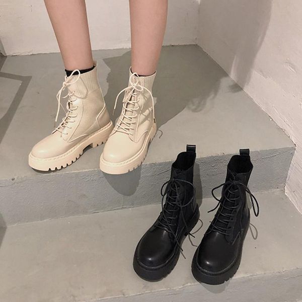 boots autumn ankle women 2021 shoes stretch knited splicing women's thick-soled increased lace-up short boot botas mujer, Black
boots autumn ankle women 2021 shoes stretch knited splicing women's thick-soled increased lace-up short boot botas mujer, Black