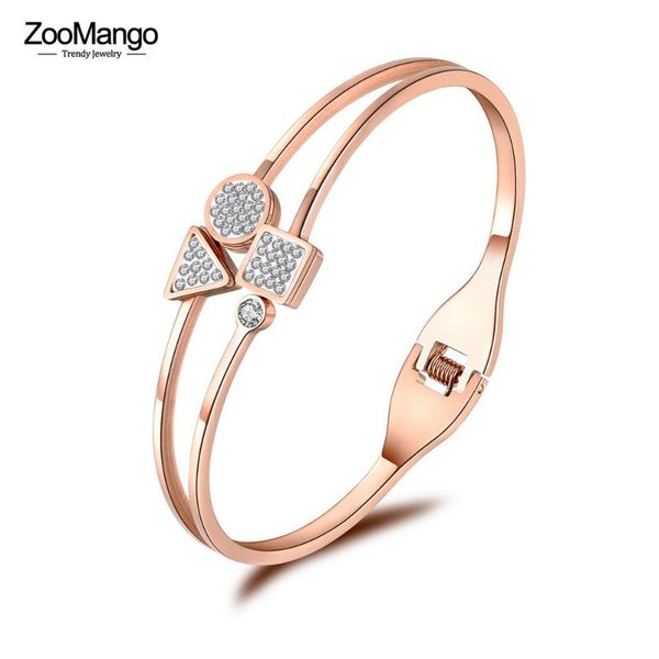 bangle zoomango trendy geometry stainless steel rhinestone cuff bangles bracelets jewelry for women valentine's day gift zb18058, Black 
bangle zoomango trendy geometry stainless steel rhinestone cuff bangles bracelets jewelry for women valentine's day gift zb18058, Black