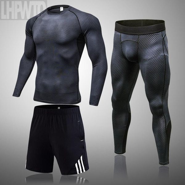 men's tracksuits three-piece compression suit tight-fitting sports fitness clothes gym running casual rashguard for men, Gray
men's tracksuits three-piece compression suit tight-fitting sports fitness clothes gym running casual rashguard for men, Gray