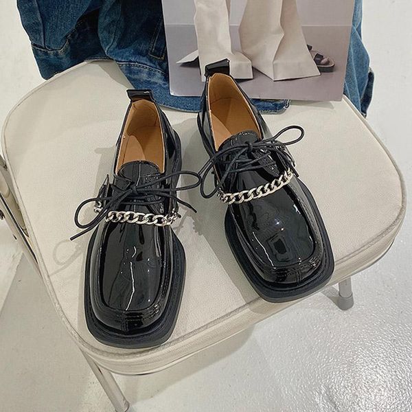 dress shoes 2021 women loafers metal chain decoration shoe mid heel square toe female casual autumn shallow lace solid pu pumps for ladies, Black
dress shoes 2021 women loafers metal chain decoration shoe mid heel square toe female casual autumn shallow lace solid pu pumps for ladies, Black