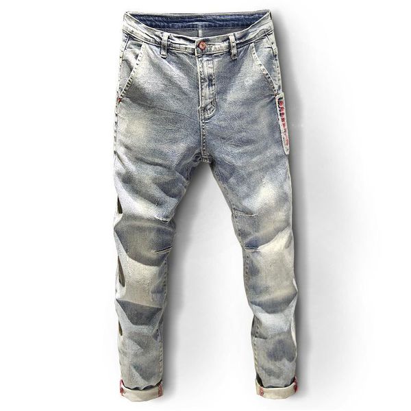 embroidery street denim jeans men's slim stretch young feet pants korean fashion brand washed pencil, Blue
embroidery street denim jeans men's slim stretch young feet pants korean fashion brand washed pencil, Blue