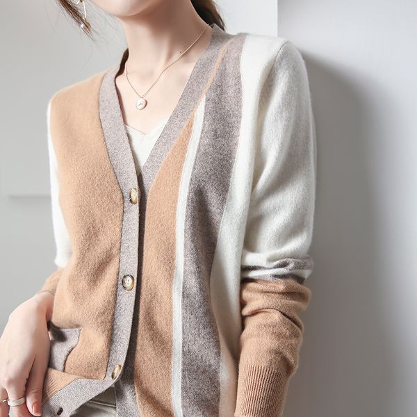 women's sweaters sweater long sleeve mesh 100% pure wool with low-cut v, warm cardigan fashion trends for autumn and winter yjql, White;black
women's sweaters sweater long sleeve mesh 100% pure wool with low-cut v, warm cardigan fashion trends for autumn and winter yjql, White;black