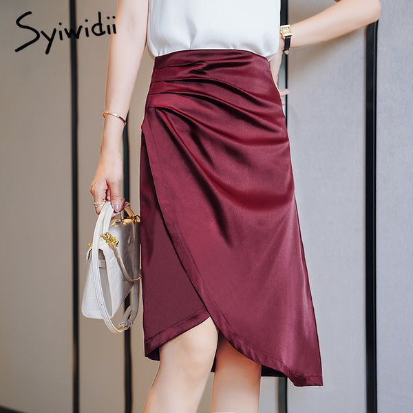syiwidii folds black skirt women high waist fashion acetate office lady solid knee-length irregular plus size slit skirts 210417
syiwidii folds black skirt women high waist fashion acetate office lady solid knee-length irregular plus size slit skirts 210417