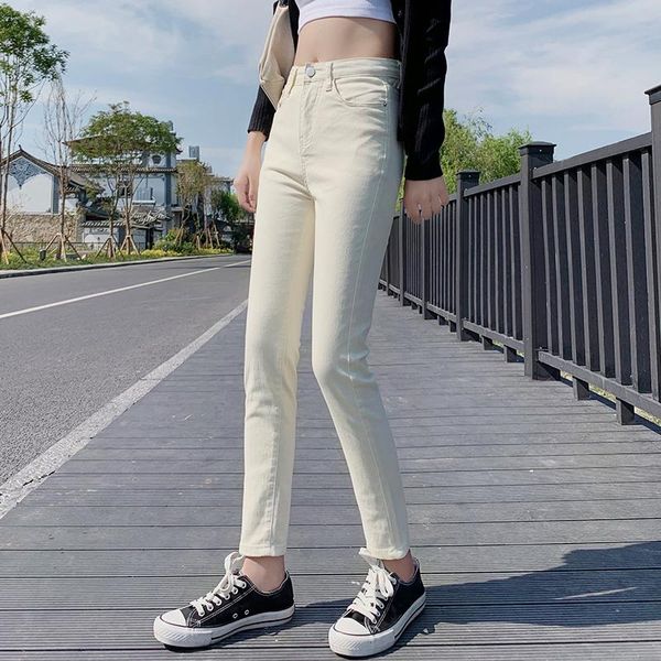 women's jeans feet pants spring and autumn high waist nine points skinny thin stretch summer style good quality, Blue
women's jeans feet pants spring and autumn high waist nine points skinny thin stretch summer style good quality, Blue