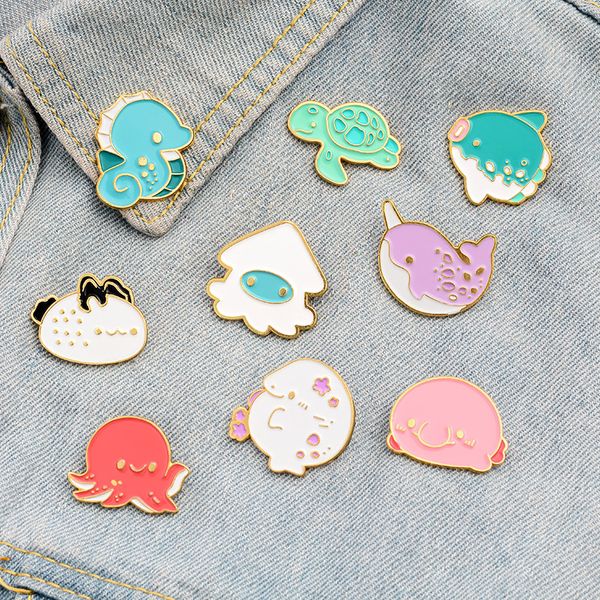 cartoon ocs marine animal brooches student enamel cute seahorse turtle pins for backpack cowboy clothing badge fashion accessories, Gray
cartoon ocs marine animal brooches student enamel cute seahorse turtle pins for backpack cowboy clothing badge fashion accessories, Gray
