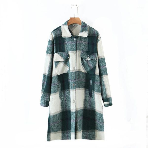 women's wool & blends retro plaid print lapel single breasted medium length woolen coat fall clothes for women 2021 overcoat jackets, Black
women's wool & blends retro plaid print lapel single breasted medium length woolen coat fall clothes for women 2021 overcoat jackets, Black