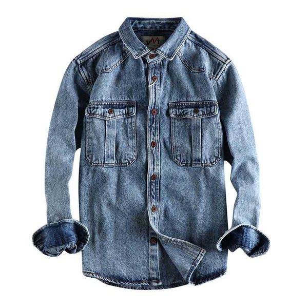 men's casual shirts mcikkny autumn men vintage denim shirt long sleeves washed blue jeans for male slim fit, White;black
men's casual shirts mcikkny autumn men vintage denim shirt long sleeves washed blue jeans for male slim fit, White;black