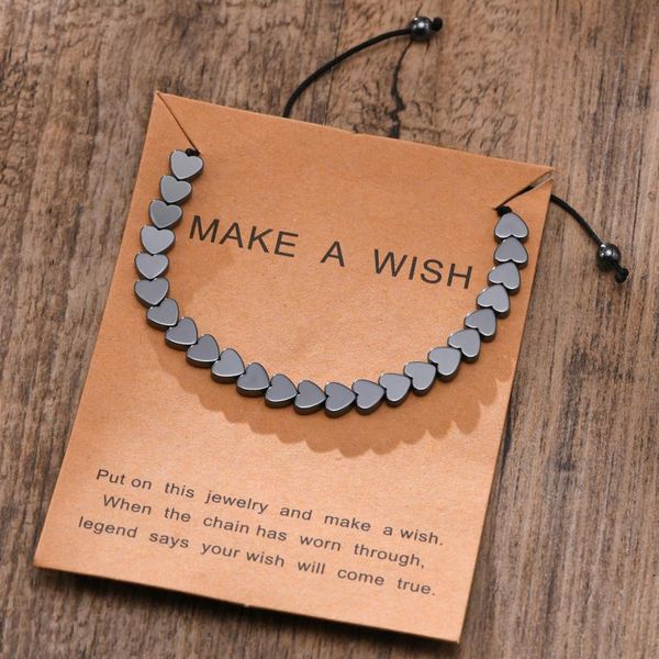 link, chain hematite heart shaped bracelet gift for girlfriend women love beaded, Black
link, chain hematite heart shaped bracelet gift for girlfriend women love beaded, Black