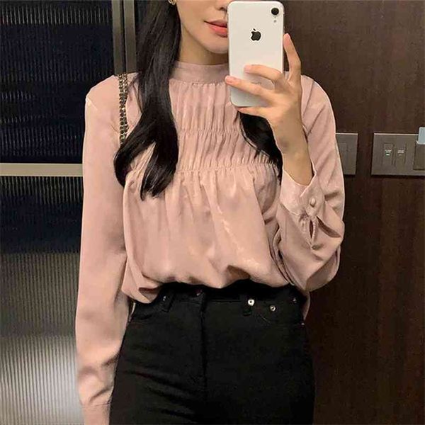 autumn elegant temperament women's half-high collar folds are thin and versatile long-sleeved shirt uk827 210506, White
autumn elegant temperament women's half-high collar folds are thin and versatile long-sleeved shirt uk827 210506, White