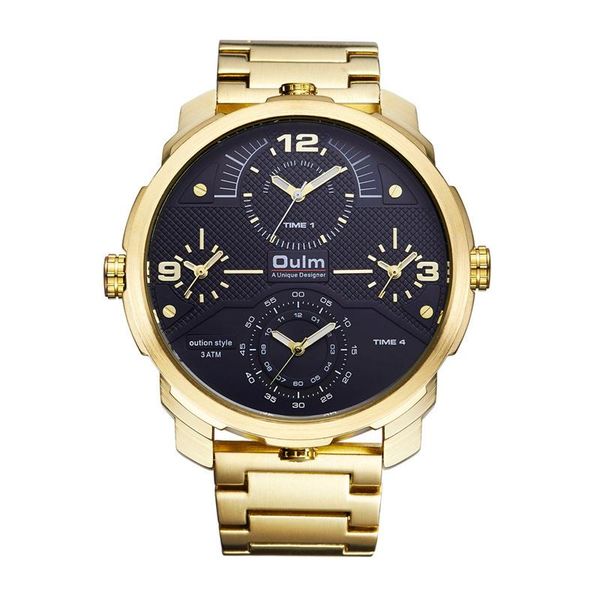 wristwatches oulm luxury men watches mens big dial four time zone stainless steel quartz military sports, Slivery;brown
wristwatches oulm luxury men watches mens big dial four time zone stainless steel quartz military sports, Slivery;brown