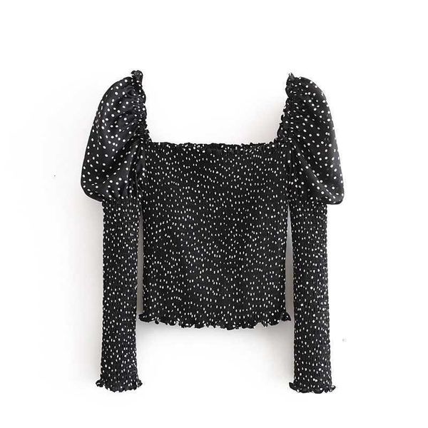 women's blouses & shirts vintage polka dot print crop shirt women square neck elastic ruched body slim fit blouse french h8jt, White
women's blouses & shirts vintage polka dot print crop shirt women square neck elastic ruched body slim fit blouse french h8jt, White