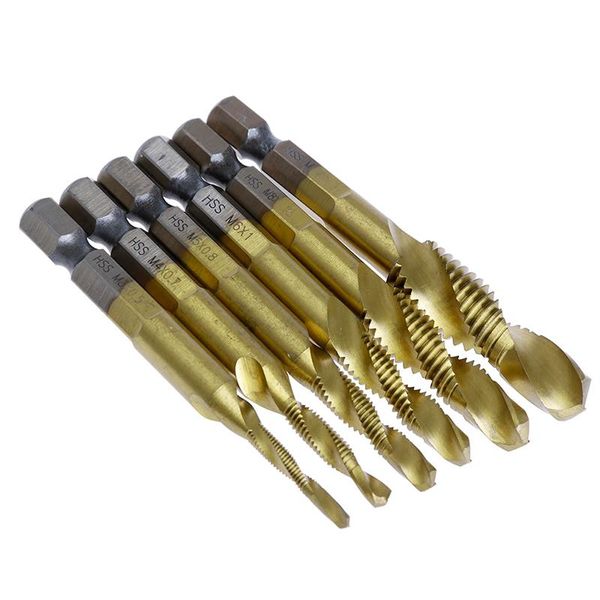 titanium coated drill bits hex shank spiral tap m3-m10 6 pcs/set mar15_17 hand tools
titanium coated drill bits hex shank spiral tap m3-m10 6 pcs/set mar15_17 hand tools