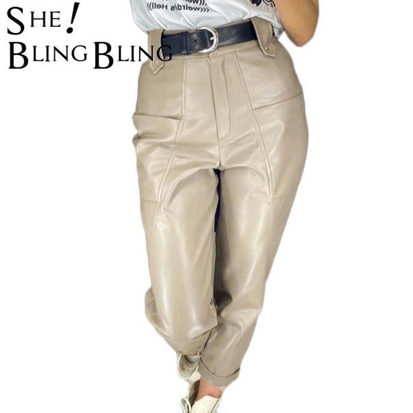 sheblingbling faux leather pant trouser women pockets tapered cargo autumn 2021 casual streetwear female club vintage pantalones women', Black;white
sheblingbling faux leather pant trouser women pockets tapered cargo autumn 2021 casual streetwear female club vintage pantalones women', Black;white