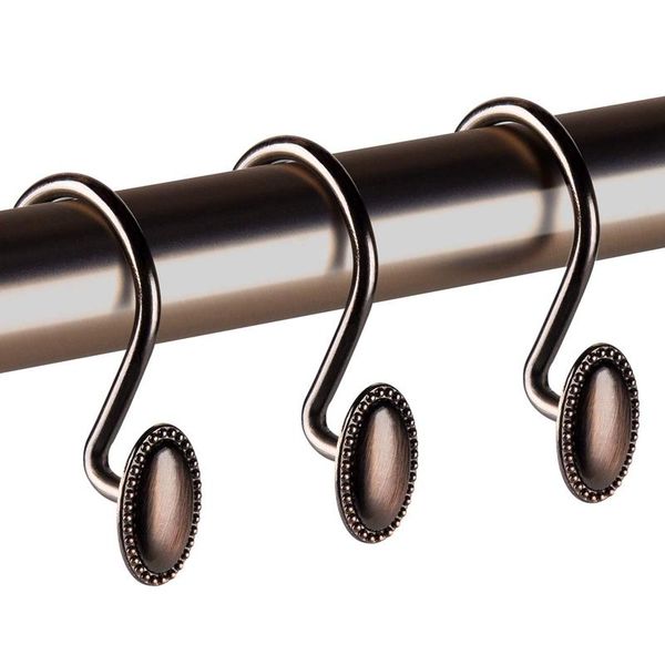 hooks & rails 12pcs metal shower curtain hooks, oil-rubbed bronze rustproof decorative rings for bathroom
hooks & rails 12pcs metal shower curtain hooks, oil-rubbed bronze rustproof decorative rings for bathroom