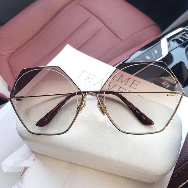 sunglasses feishini fashion rimless for women big designer uv400 glasses female gradient shades women's accessories, White;black
sunglasses feishini fashion rimless for women big designer uv400 glasses female gradient shades women's accessories, White;black