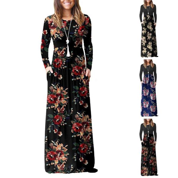 casual dresses women's autumn floral dress long-sleeved low-cut fashion party maxi slim evening, Black;gray
casual dresses women's autumn floral dress long-sleeved low-cut fashion party maxi slim evening, Black;gray