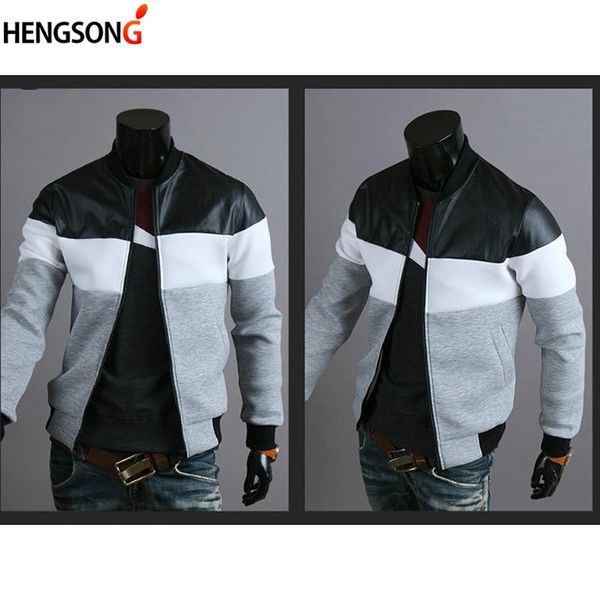men's jackets autumn patchwork slim jacket men casual stand collar coat spring long sleeve motorcycle fashion warm outerwear, Black;brown
men's jackets autumn patchwork slim jacket men casual stand collar coat spring long sleeve motorcycle fashion warm outerwear, Black;brown