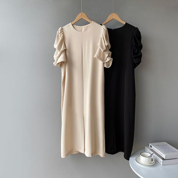 party dresses bubble sleeve split dress women short korean elegant solid color gentle 2021 summer beige black long, White;black
party dresses bubble sleeve split dress women short korean elegant solid color gentle 2021 summer beige black long, White;black