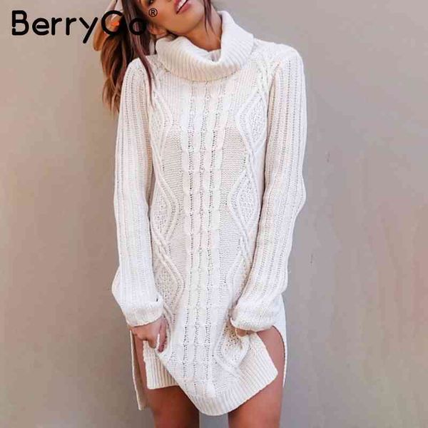 berrygo turtleneck high split knitting sweater women autumn winter long sleeve pullover pull femme streetwear soft jumper 210513, White;black
berrygo turtleneck high split knitting sweater women autumn winter long sleeve pullover pull femme streetwear soft jumper 210513, White;black