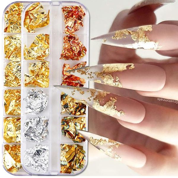 nail glitter 12 color gold silver foils random gorgeous aluminum flakes paillette chip nails design shinny sparkles decoration paper, Silver;gold
nail glitter 12 color gold silver foils random gorgeous aluminum flakes paillette chip nails design shinny sparkles decoration paper, Silver;gold