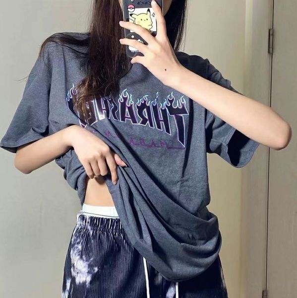correct us fashion brand flame thrashe wang yibo same hip hop skateboard round neck short sleeve t-shirt, White
correct us fashion brand flame thrashe wang yibo same hip hop skateboard round neck short sleeve t-shirt, White