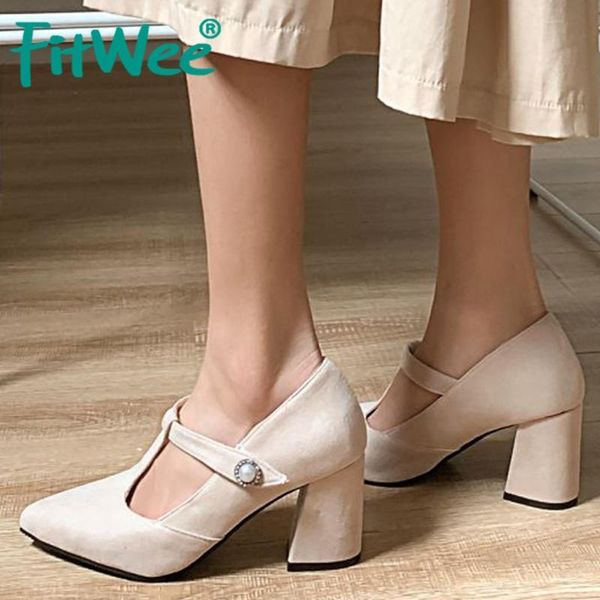 dress shoes fitwee women pumps spring pointed toe thick square heels crystal buckle wedding female footwear size 32-46, Black
dress shoes fitwee women pumps spring pointed toe thick square heels crystal buckle wedding female footwear size 32-46, Black