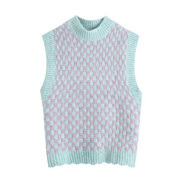 casual knit vest women sleeveless stand colalr plaid sweater knitted female waistcoat knitwear 210525, Black;white
casual knit vest women sleeveless stand colalr plaid sweater knitted female waistcoat knitwear 210525, Black;white