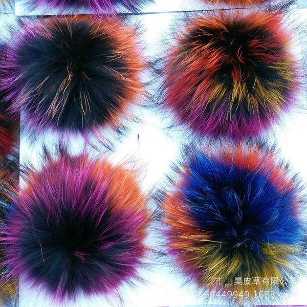 keychains 2pcs real raccoon fur colorful pom ball for mobile strap bag, Silver 
keychains 2pcs real raccoon fur colorful pom ball for mobile strap bag, Silver