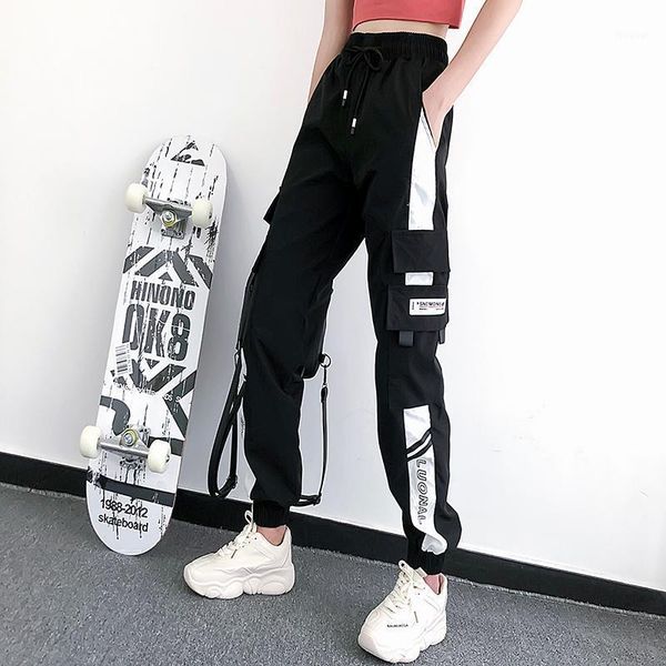 women's pants & capris streetwear patchwork women high waist pockets loose ribbon cargo joggers plus size trousers pantalon femme, Black;white
women's pants & capris streetwear patchwork women high waist pockets loose ribbon cargo joggers plus size trousers pantalon femme, Black;white