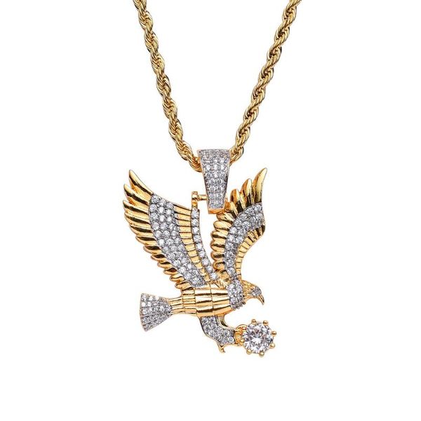 pendant necklaces flying eagle necklace iced out cubic zircon men's hip hop jewelry gifts for men women, Silver
pendant necklaces flying eagle necklace iced out cubic zircon men's hip hop jewelry gifts for men women, Silver